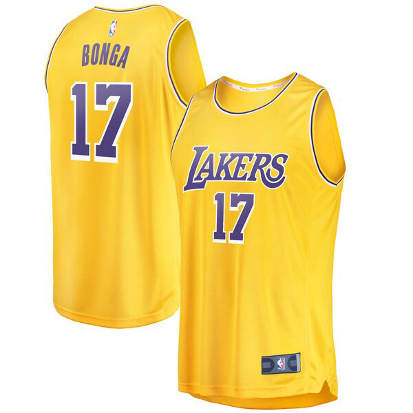 Maillot Los Angeles Lakers Homme Isaac Bonga 17 Icon Edition Jaune
